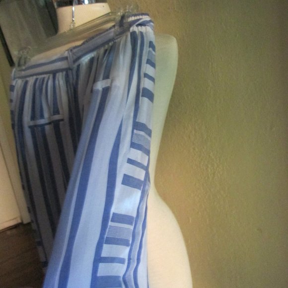 Wide Blue White Striped Wide Leg Pants XS/S - Picture 5 of 7